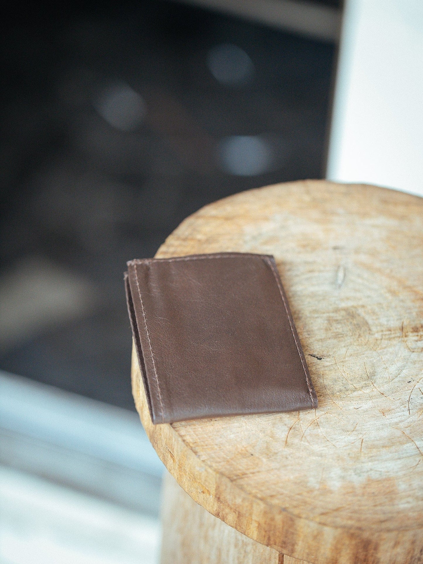 The Real McCaul Leathergoods Wallet Dark Brown Small Bifold Wallet with Window - Premium Kangaroo Australian Made Australian Owned