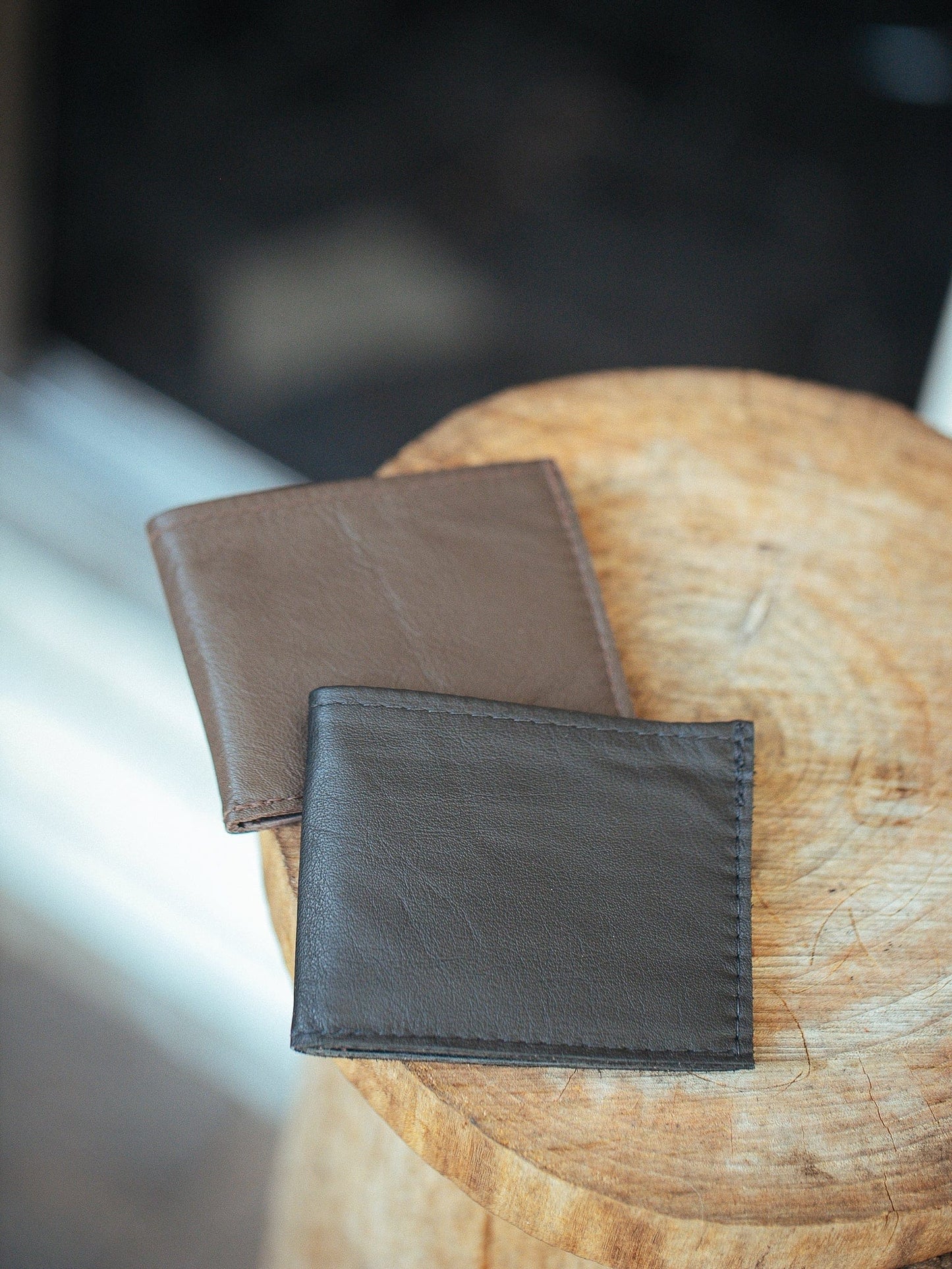 The Real McCaul Leathergoods Wallet Small Bifold Wallet with Window - Cowhide Australian Made Australian Owned Australian Made Small Bi-Fold Leather Wallet with Window - Cowhide