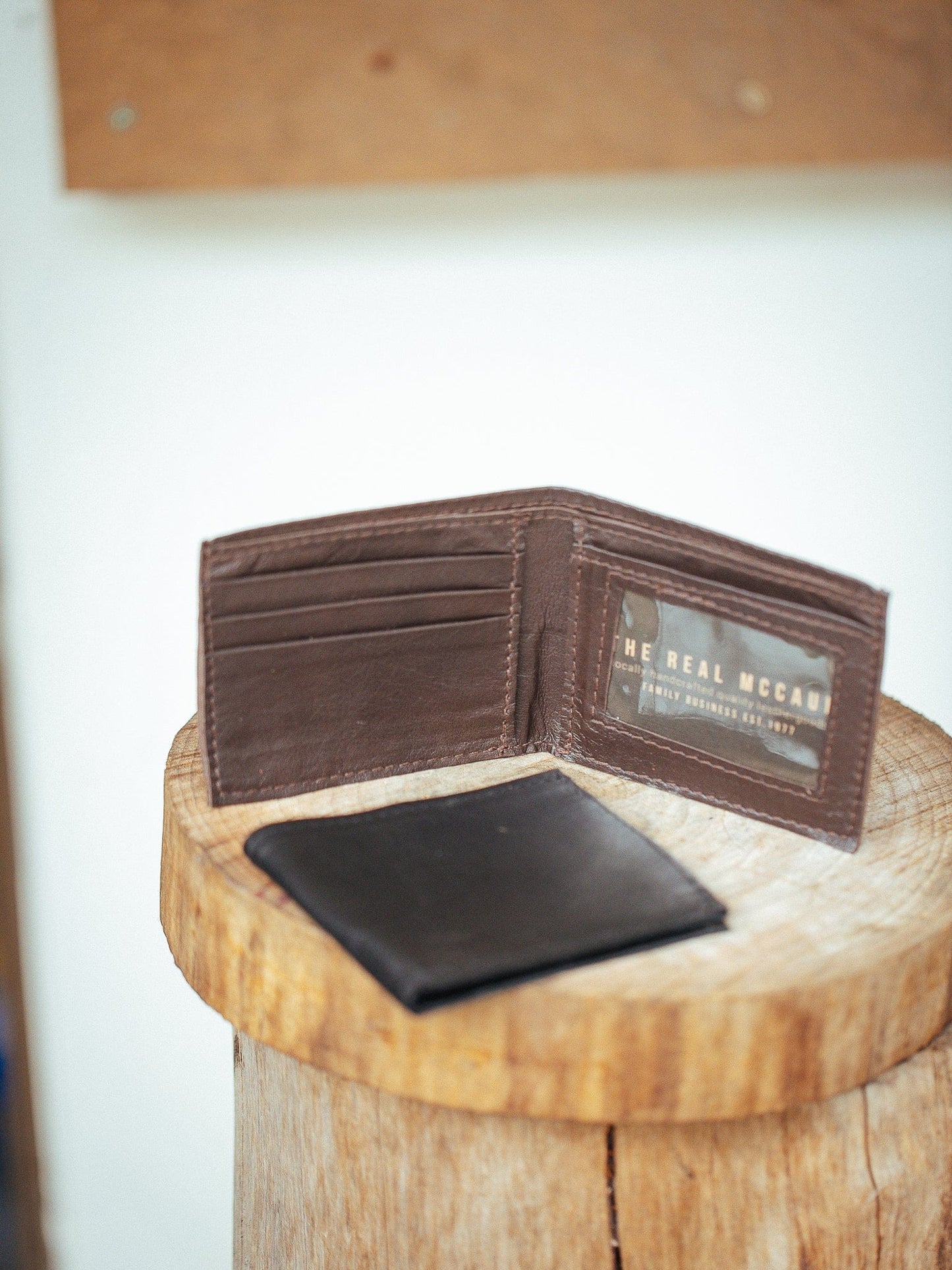 The Real McCaul Leathergoods Wallet Small Bifold Wallet with Window - Premium Kangaroo Australian Made Australian Owned