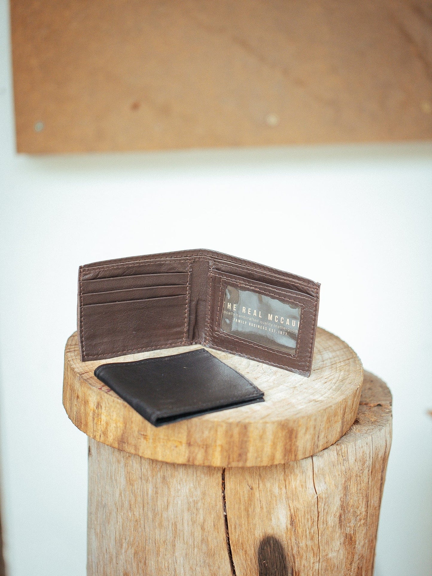 The Real McCaul Leathergoods Wallet Small Bifold Wallet with Window - Premium Kangaroo Australian Made Australian Owned