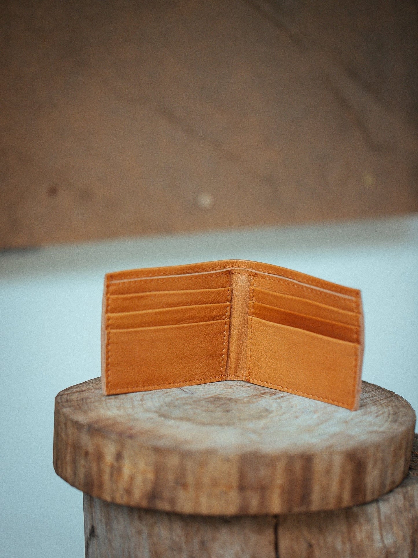 The Real McCaul Leathergoods Wallet Tan Small Bifold Wallet - Kangaroo Australian Made Australian Owned Small Bi-Fold Wallet Australian Made - Kangaroo