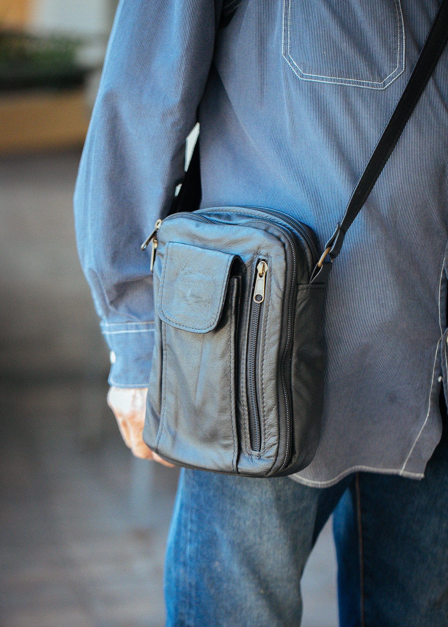 Large Men's Organiser Man Bag Leather Made In Australia – The Real