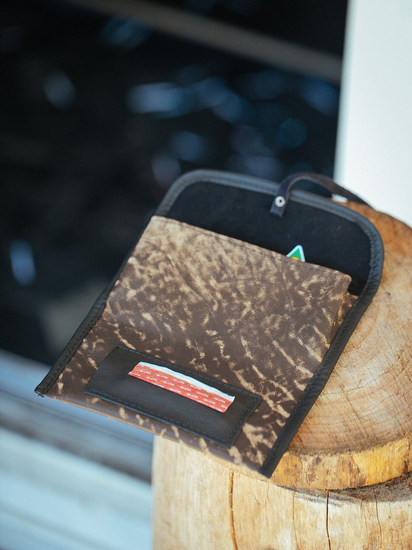 The Real McCaul Tobacco Pouches Tri Fold Tobacco Pouch - Kangaroo Australian Made Australian Owned Leather Tobacco Pouch Australian Made Kangaroo & Cowhide Leather