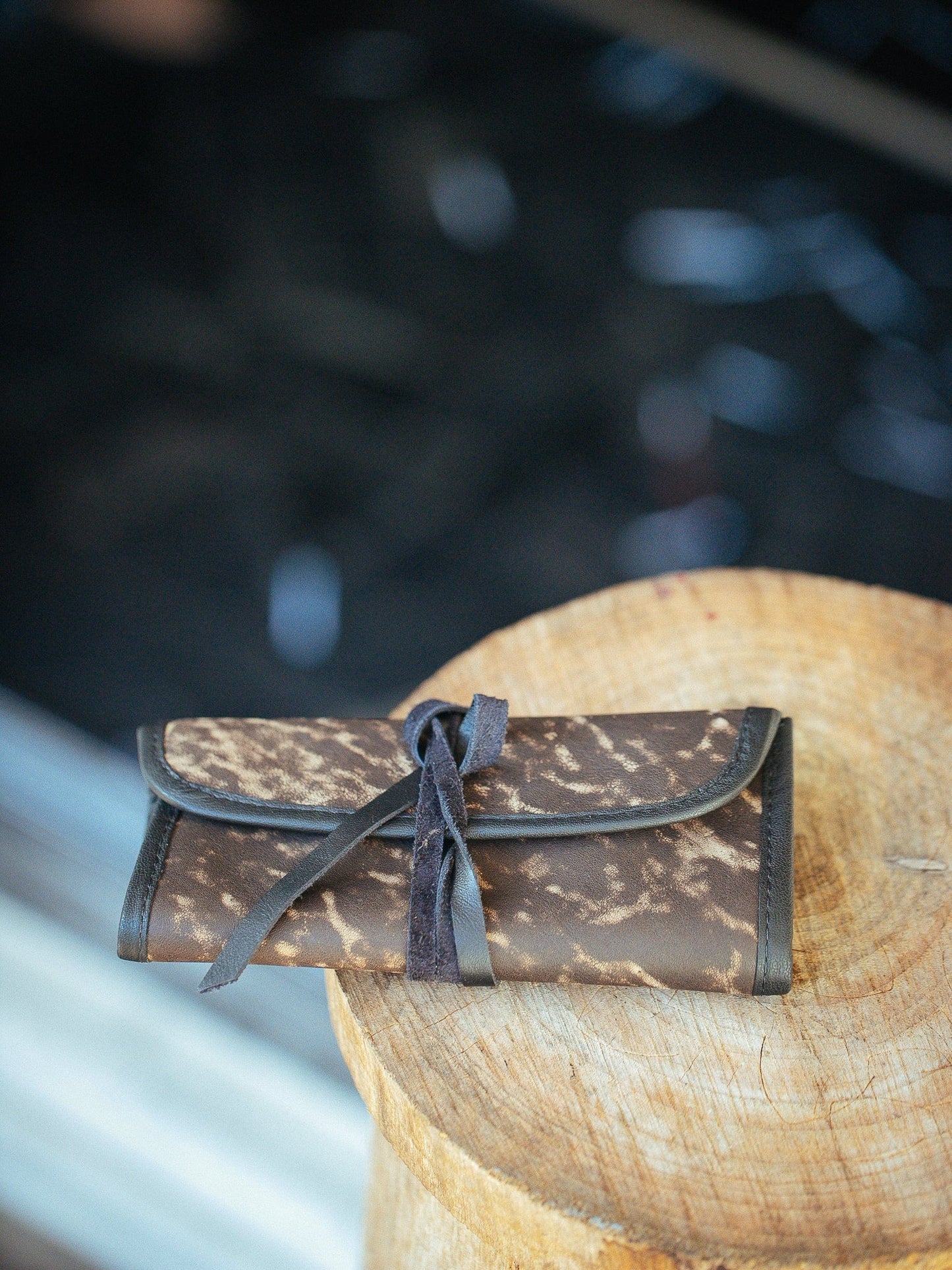 The Real McCaul Tobacco Pouches Tri Fold Tobacco Pouch - Kangaroo Australian Made Australian Owned Leather Tobacco Pouch Australian Made Kangaroo & Cowhide Leather