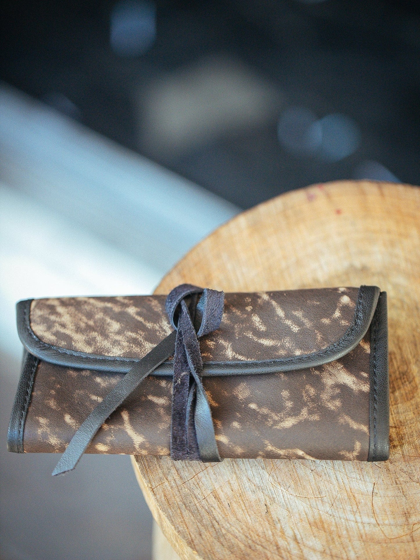 The Real McCaul Tobacco Pouches Tri Fold Tobacco Pouch - Kangaroo Australian Made Australian Owned Leather Tobacco Pouch Australian Made Kangaroo & Cowhide Leather
