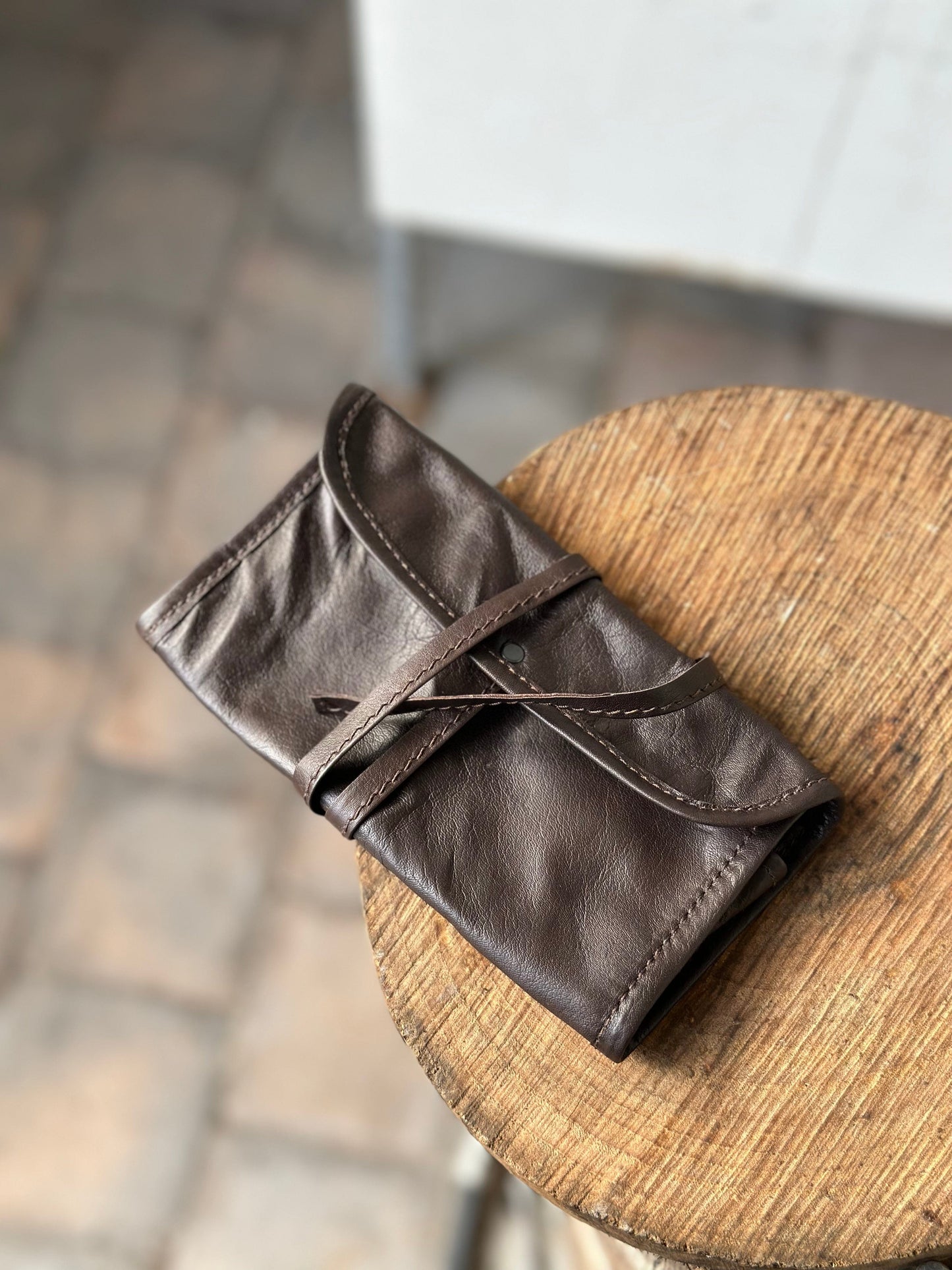 The Real McCaul Tobacco Pouches Tri Fold Tobacco Pouch - Kangaroo Australian Made Australian Owned Leather Tobacco Pouch Australian Made Kangaroo & Cowhide Leather