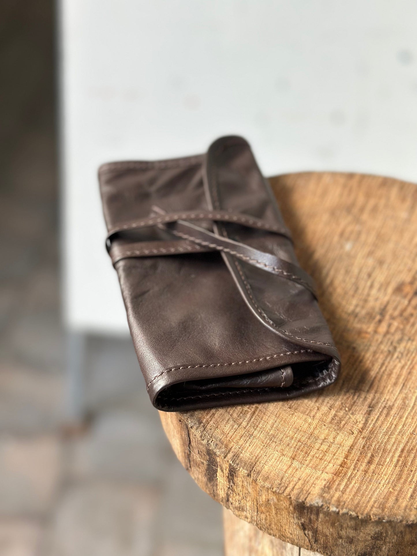 The Real McCaul Tobacco Pouches Tri Fold Tobacco Pouch - Kangaroo Australian Made Australian Owned Leather Tobacco Pouch Australian Made Kangaroo & Cowhide Leather