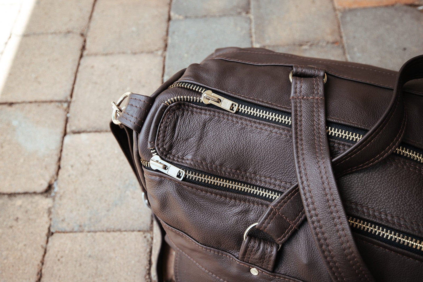 The Real McCaul Travel Bag Classic Overnight Travel Bag - Cowhide Australian Made Australian Owned Large Overnight Travel Duffel Bag Leather Made in Australia