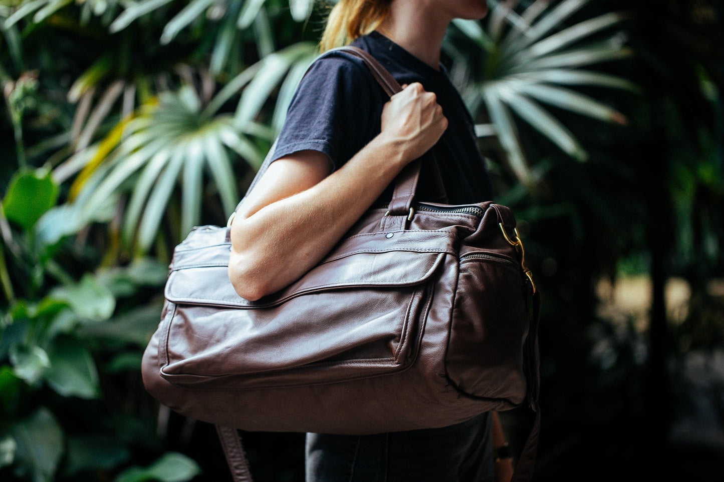 The Real McCaul Travel Bag Small Classic Overnight Travel Bag - Cowhide Australian Made Australian Owned Large Overnight Travel Duffel Bag Leather Made in Australia