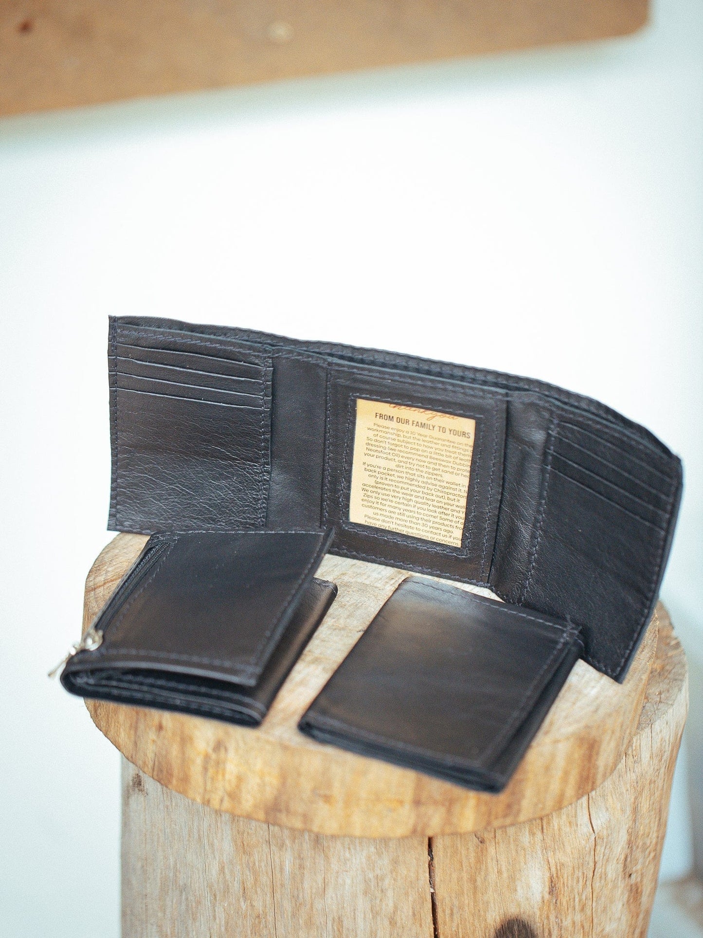 The Real McCaul Wallets Black / No Coin Zip Deluxe Trifold Wallet - Kangaroo Australian Made Australian Owned Tri-Fold Men's Wallet - MADE IN AUSTRALIA - Kangaroo & Cowhide Nappa