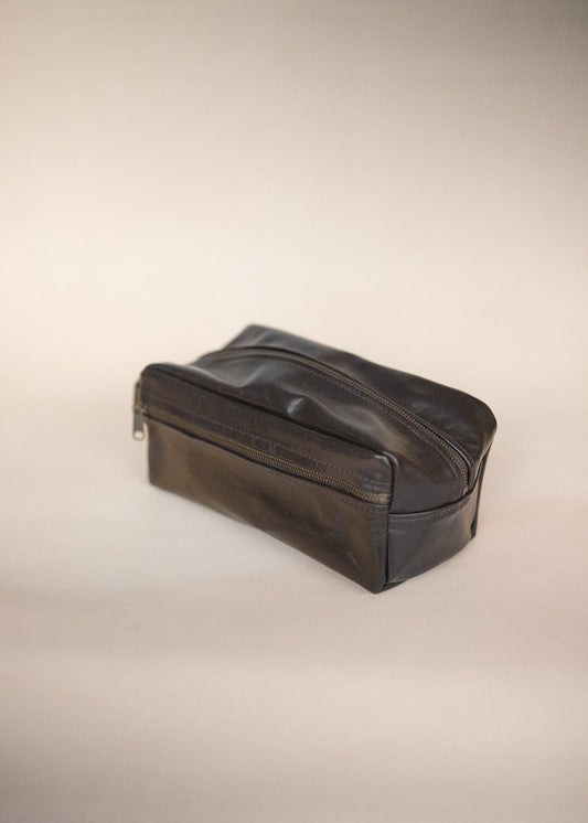 The Real McCaul Apparel & Accessories Dark Brown Toiletry Bathroom Washbag - Kangaroo Australian Made Australian Owned Toiletry Bathroom Washbag - Kangaroo