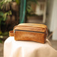 The Real McCaul Apparel & Accessories Mustard Toiletry Bathroom Bag - Cowhide Australian Made Australian Owned Leather Australian Made Toiletry Dopp Kit Shaving Bathroom Bag - Cowhide - Men's Gifts