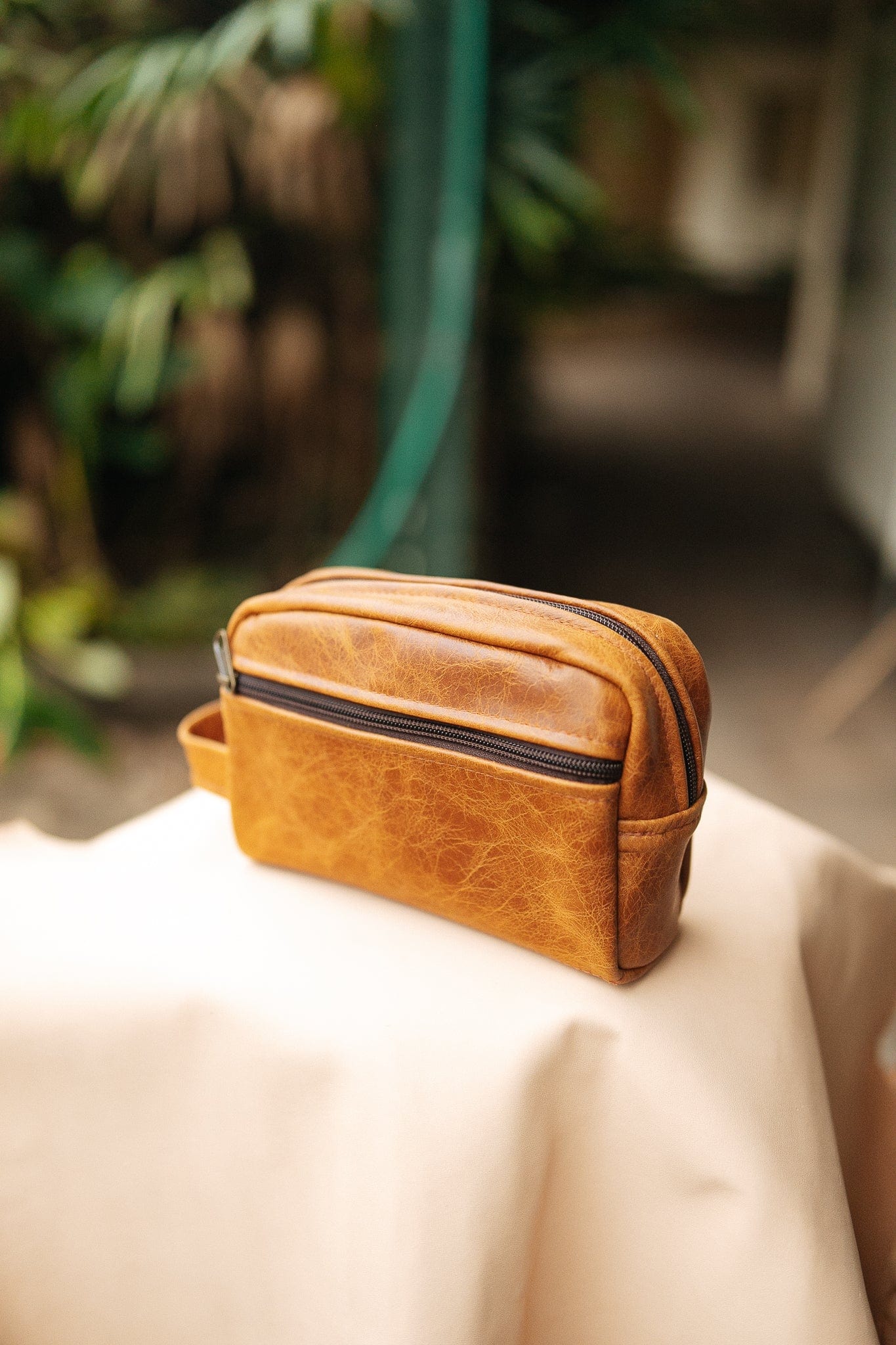 The Real McCaul Apparel & Accessories Small Toiletry Bathroom Bag - Cowhide Australian Made Australian Owned Leather Australian Made Toiletry Dopp Kit Shaving Bathroom Bag - Cowhide - Men's Gifts