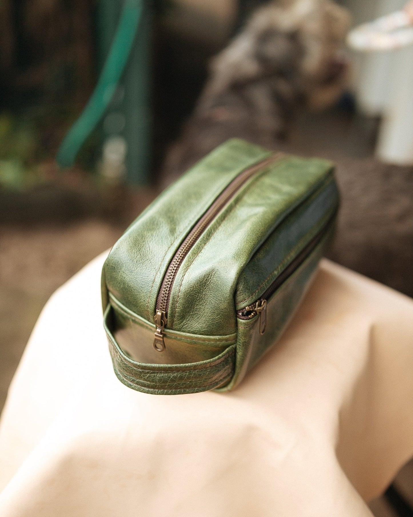 The Real McCaul Apparel & Accessories Toiletry Bathroom Bag - Cowhide Australian Made Australian Owned Leather Australian Made Toiletry Dopp Kit Shaving Bathroom Bag - Cowhide - Men's Gifts