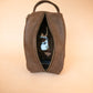 The Real McCaul Apparel & Accessories Toiletry Bathroom Washbag - Cowhide - Mottle Brown Australian Made Australian Owned Leather Australian Made Toiletry Dopp Kit Shaving Bathroom Bag - Cowhide - Men's Gifts