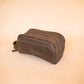 The Real McCaul Apparel & Accessories Toiletry Bathroom Washbag - Cowhide - Mottle Brown Australian Made Australian Owned Leather Australian Made Toiletry Dopp Kit Shaving Bathroom Bag - Cowhide - Men's Gifts