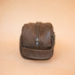 The Real McCaul Apparel & Accessories Toiletry Bathroom Washbag - Cowhide - Mottle Brown Australian Made Australian Owned Leather Australian Made Toiletry Dopp Kit Shaving Bathroom Bag - Cowhide - Men's Gifts
