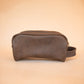 The Real McCaul Apparel & Accessories Toiletry Bathroom Washbag - Cowhide - Mottle Brown Australian Made Australian Owned Leather Australian Made Toiletry Dopp Kit Shaving Bathroom Bag - Cowhide - Men's Gifts