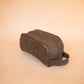 The Real McCaul Apparel & Accessories Toiletry Bathroom Washbag - Cowhide - Mottle Brown Australian Made Australian Owned Leather Australian Made Toiletry Dopp Kit Shaving Bathroom Bag - Cowhide - Men's Gifts