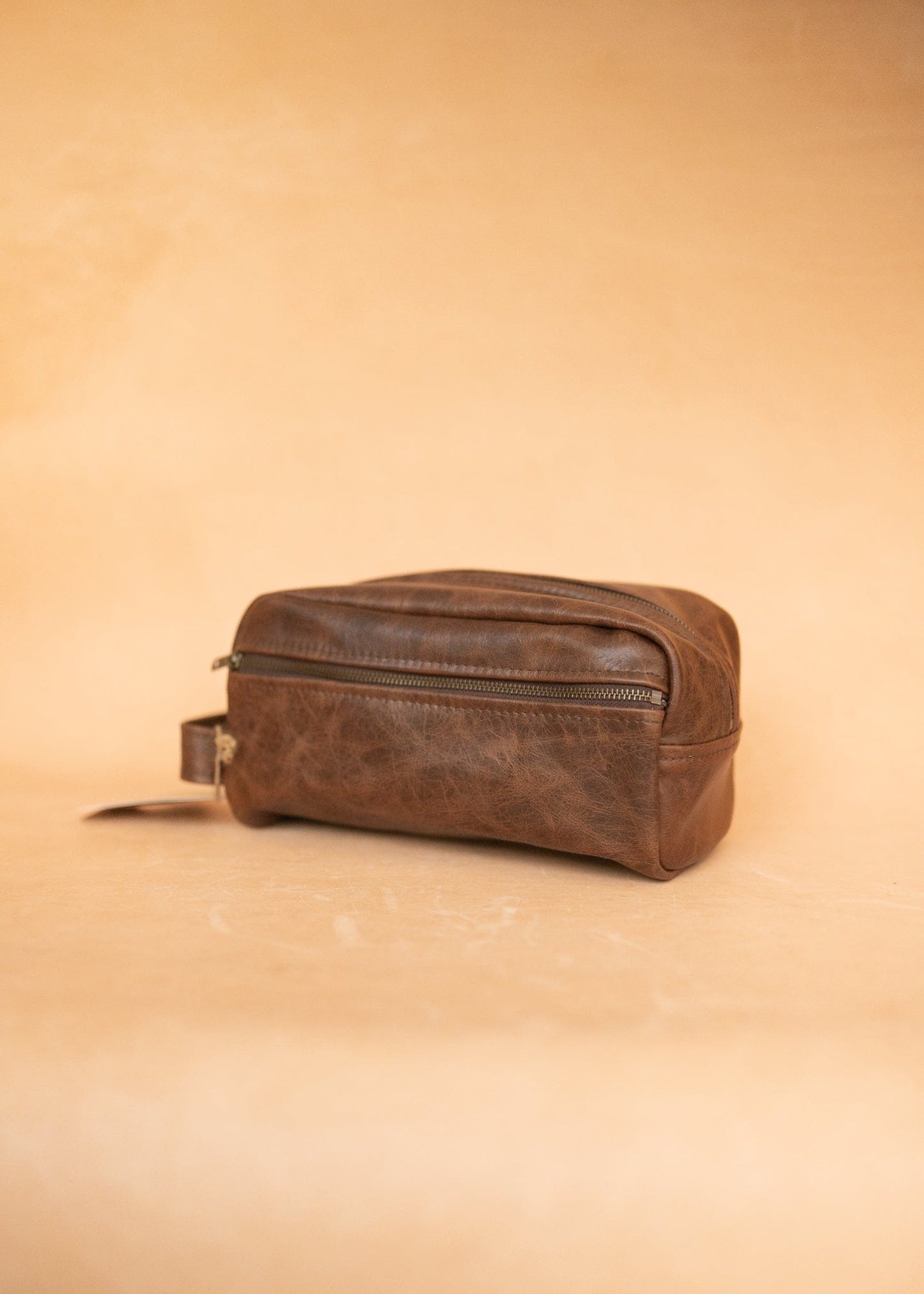 The Real McCaul Apparel & Accessories Toiletry Bathroom Washbag - Cowhide - Premium Marble Brown Australian Made Australian Owned Leather Australian Made Toiletry Dopp Kit Shaving Bathroom Bag - Cowhide - Men's Gifts