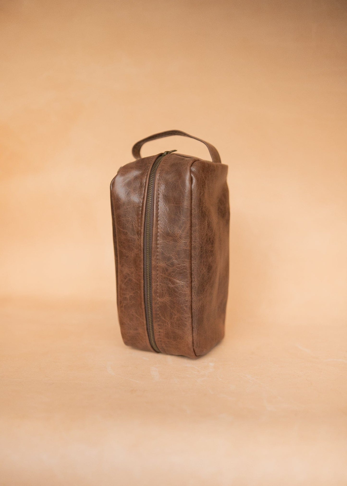 The Real McCaul Apparel & Accessories Toiletry Bathroom Washbag - Cowhide - Premium Marble Brown Australian Made Australian Owned Leather Australian Made Toiletry Dopp Kit Shaving Bathroom Bag - Cowhide - Men's Gifts