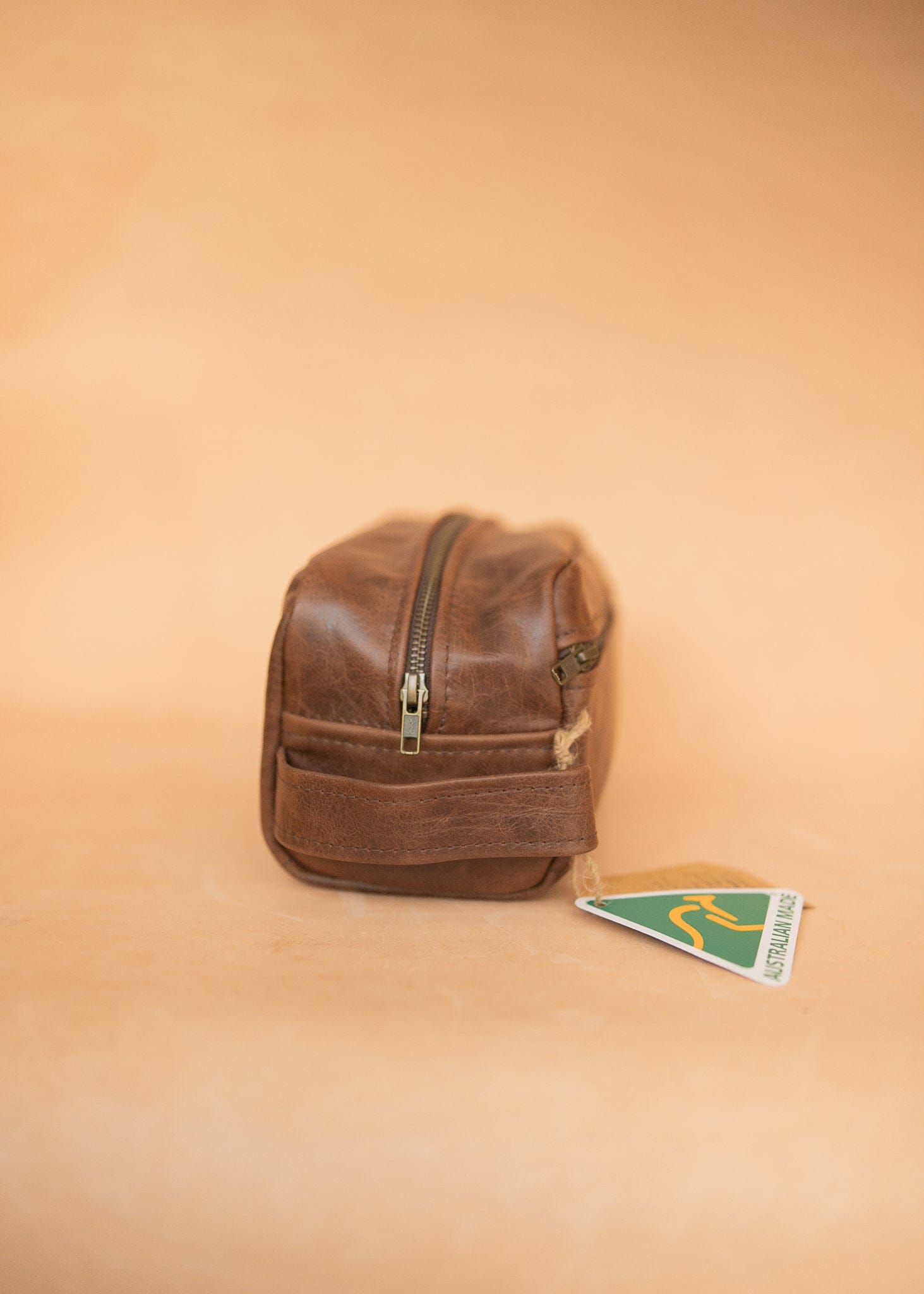 The Real McCaul Apparel & Accessories Toiletry Bathroom Washbag - Cowhide - Premium Marble Brown Australian Made Australian Owned Leather Australian Made Toiletry Dopp Kit Shaving Bathroom Bag - Cowhide - Men's Gifts