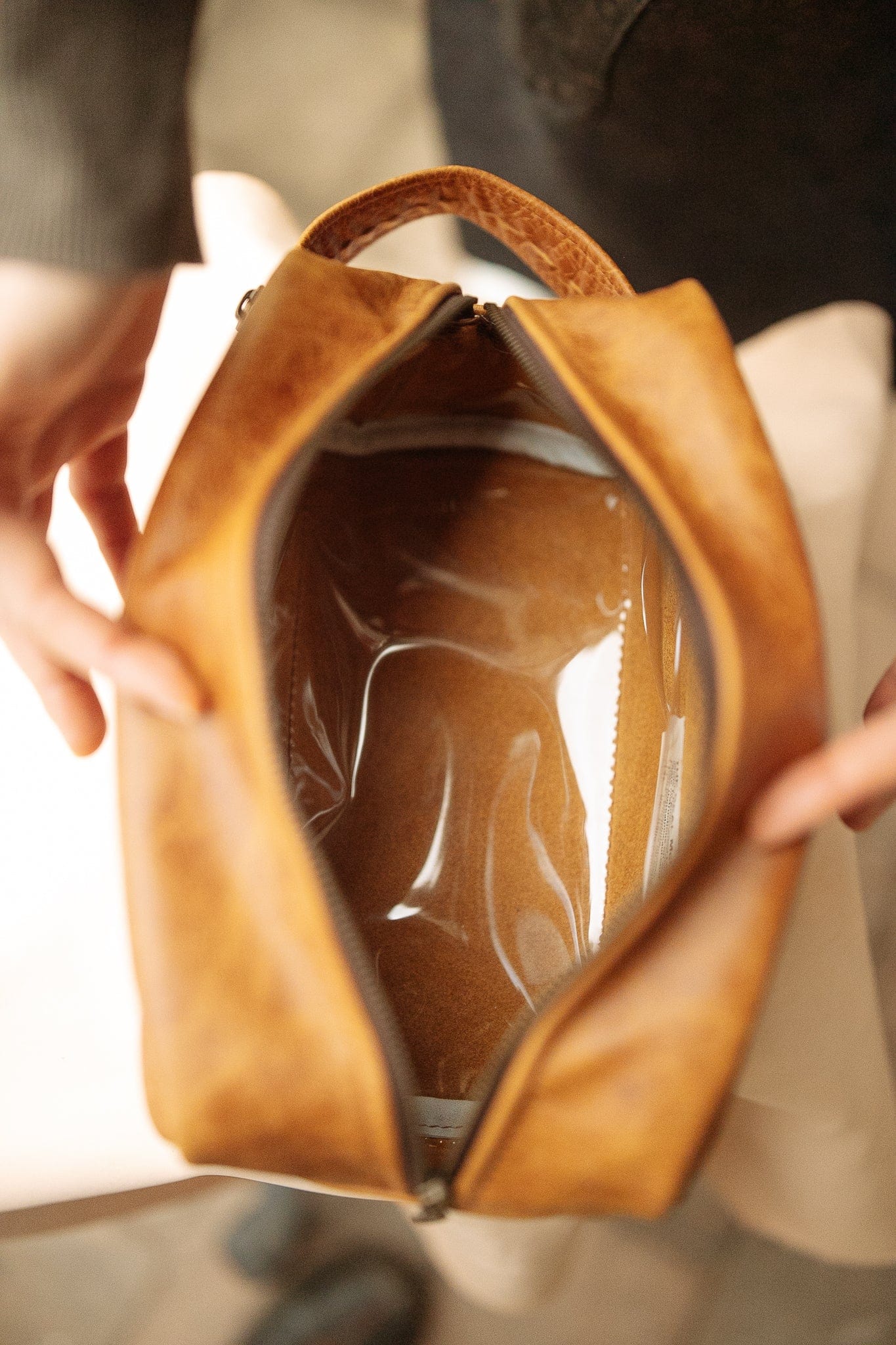 The Real McCaul Apparel & Accessories Toiletry Bathroom Washbag - Cowhide - Tan Australian Made Australian Owned Leather Australian Made Toiletry Dopp Kit Shaving Bathroom Bag - Cowhide - Men's Gifts