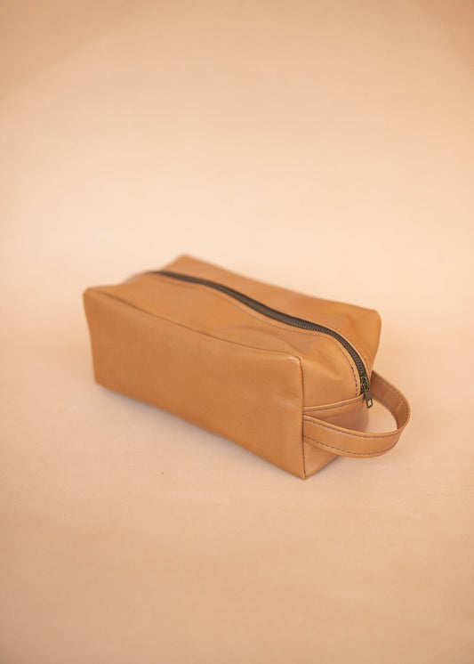 The Real McCaul Apparel & Accessories Toiletry Bathroom Washbag - Kangaroo - Tan Australian Made Australian Owned Toiletry Bathroom Washbag - Kangaroo - Tan