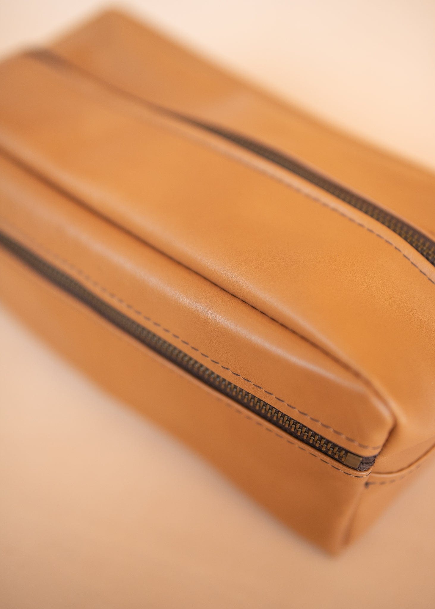 The Real McCaul Apparel & Accessories Toiletry Bathroom Washbag - Kangaroo - Tan Australian Made Australian Owned Toiletry Bathroom Washbag - Kangaroo - Tan