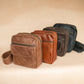 The Real McCaul Back Packs Crossover Backpack Sling Bag - Cowhide - Marble Brown Australian Made Australian Owned Leather ManBag Crossover Backpack Australian Made
