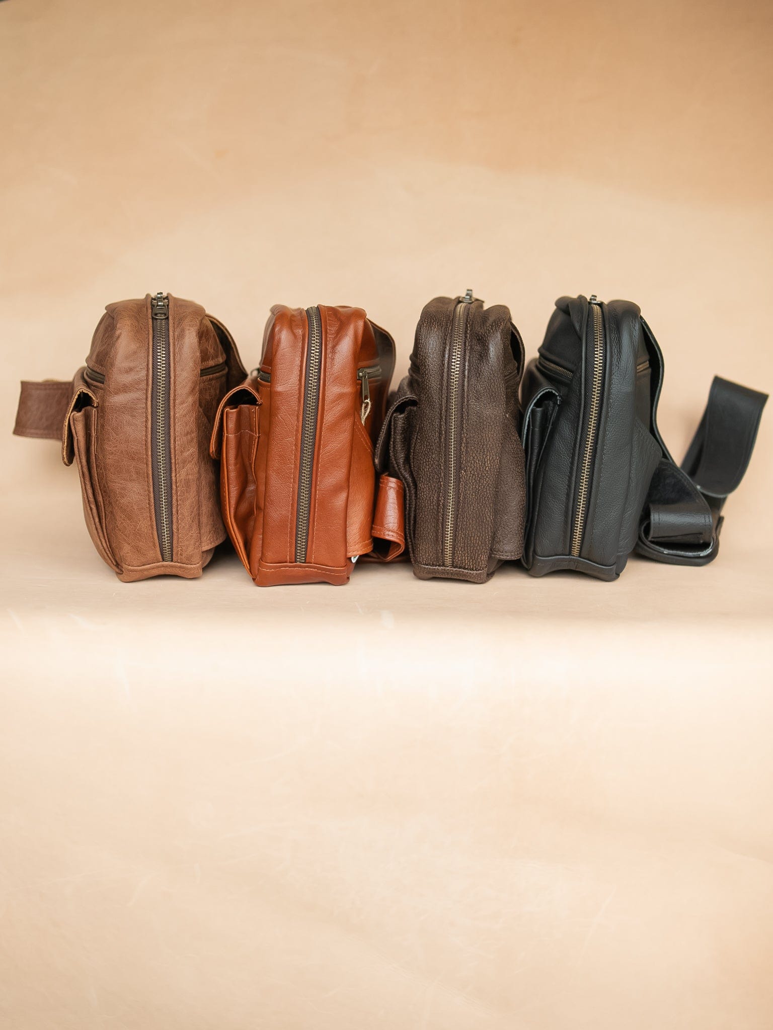 The Real McCaul Back Packs Crossover Backpack Sling Bag - Cowhide - Marble Brown Australian Made Australian Owned Leather ManBag Crossover Backpack Australian Made