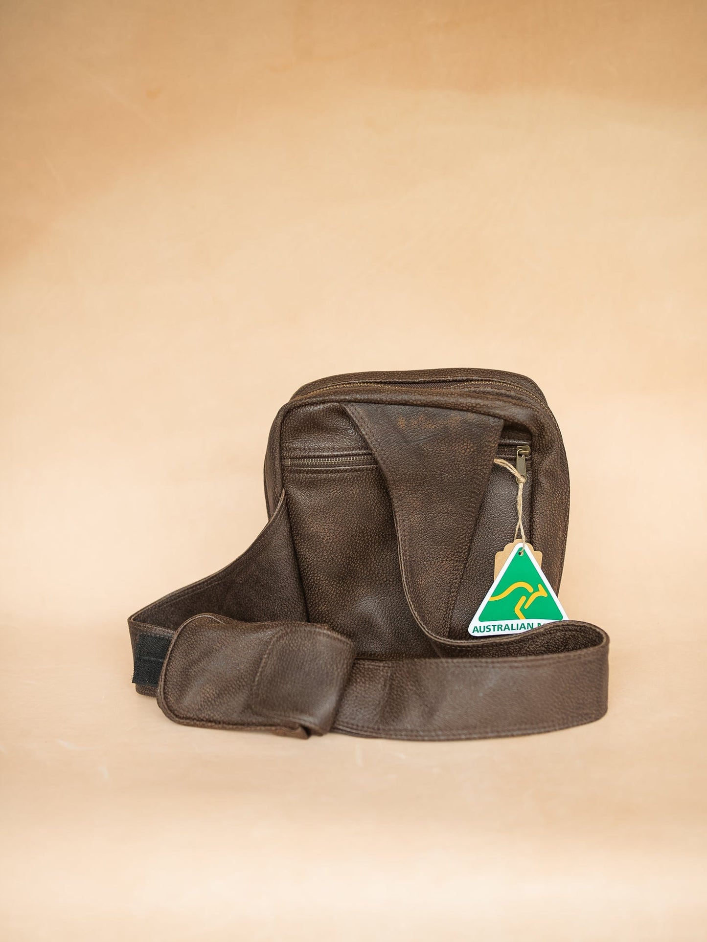 The Real McCaul Back Packs Crossover Backpack Sling Bag - Cowhide - Mottle Brown Australian Made Australian Owned Leather ManBag Crossover Backpack Australian Made