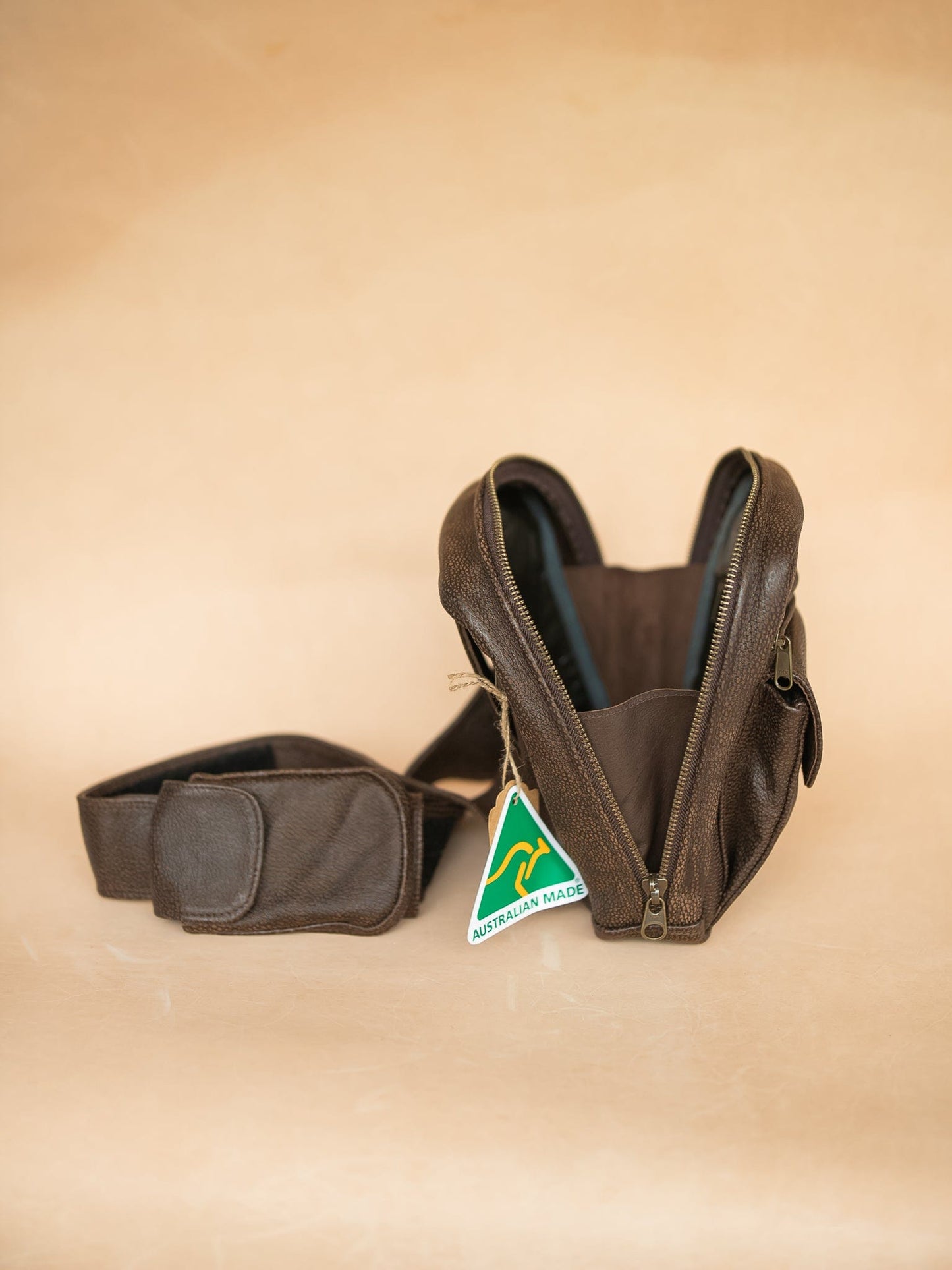 The Real McCaul Back Packs Crossover Backpack Sling Bag - Cowhide - Mottle Brown Australian Made Australian Owned Leather ManBag Crossover Backpack Australian Made