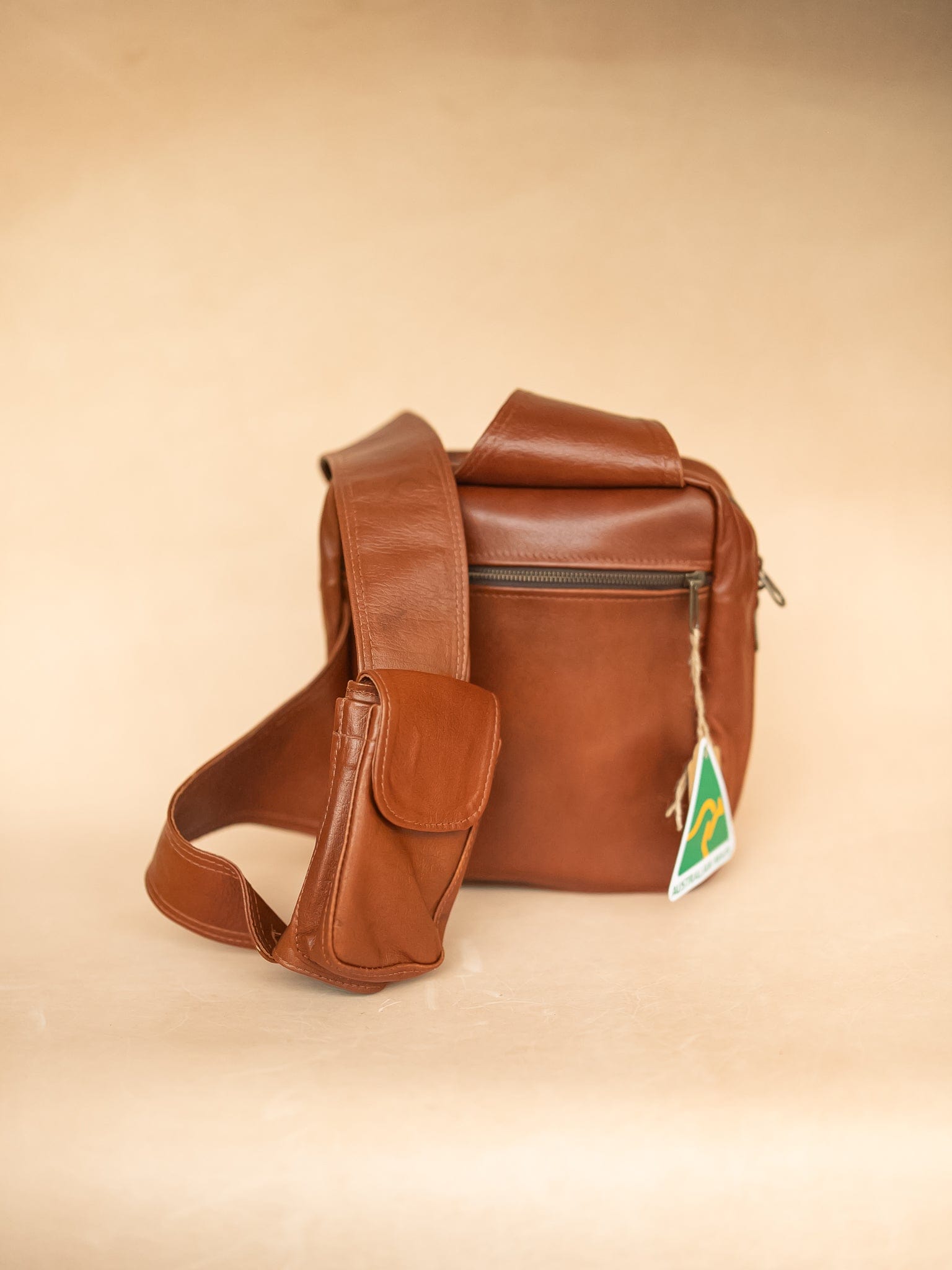 The Real McCaul Back Packs Crossover Backpack Sling Bag - Cowhide - Rust Australian Made Australian Owned Leather ManBag Crossover Backpack Australian Made