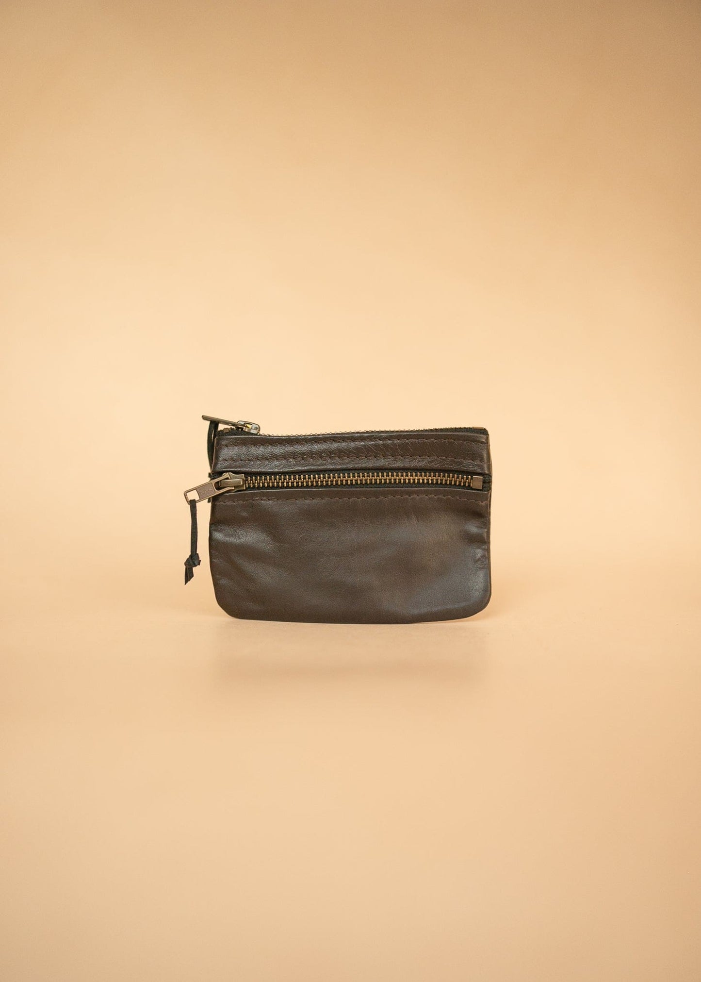 The Real McCaul Coin Purse Black Mini Paula Zip Pouch - Kangaroo Australian Made Australian Owned Paula Zip Leather Pouch Purse- Made in Australia Cowhide leather