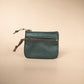 The Real McCaul Coin Purse Juniper Green Mini Paula Zip Pouch - Kangaroo Australian Made Australian Owned Paula Zip Leather Pouch Purse- Made in Australia Cowhide leather