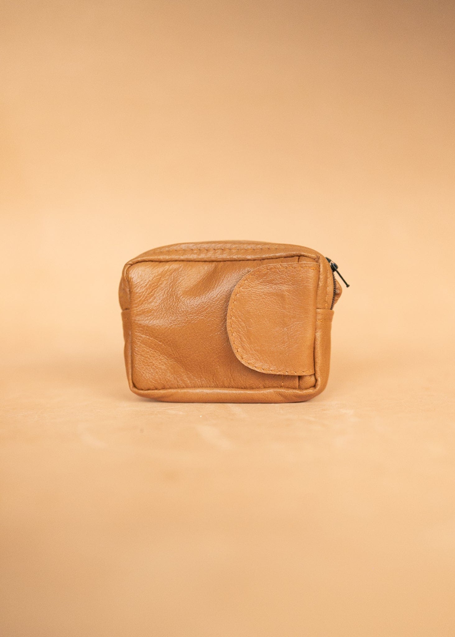 The Real McCaul Coin Purse Key Case Card Holder Wallet - Cowhide Australian Made Australian Owned Tri-Pocket Leather Pouch 