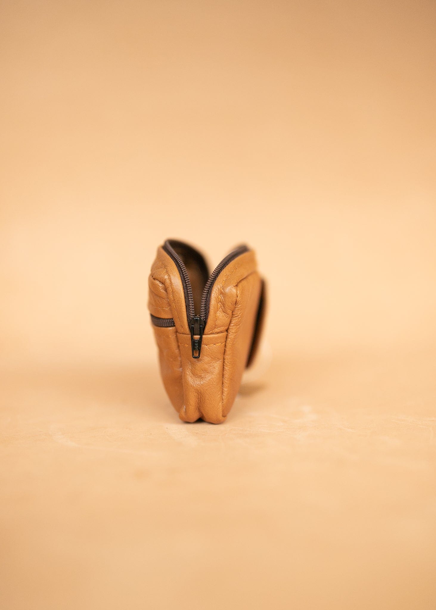 The Real McCaul Coin Purse Key Case Card Holder Wallet - Cowhide Australian Made Australian Owned Tri-Pocket Leather Pouch 