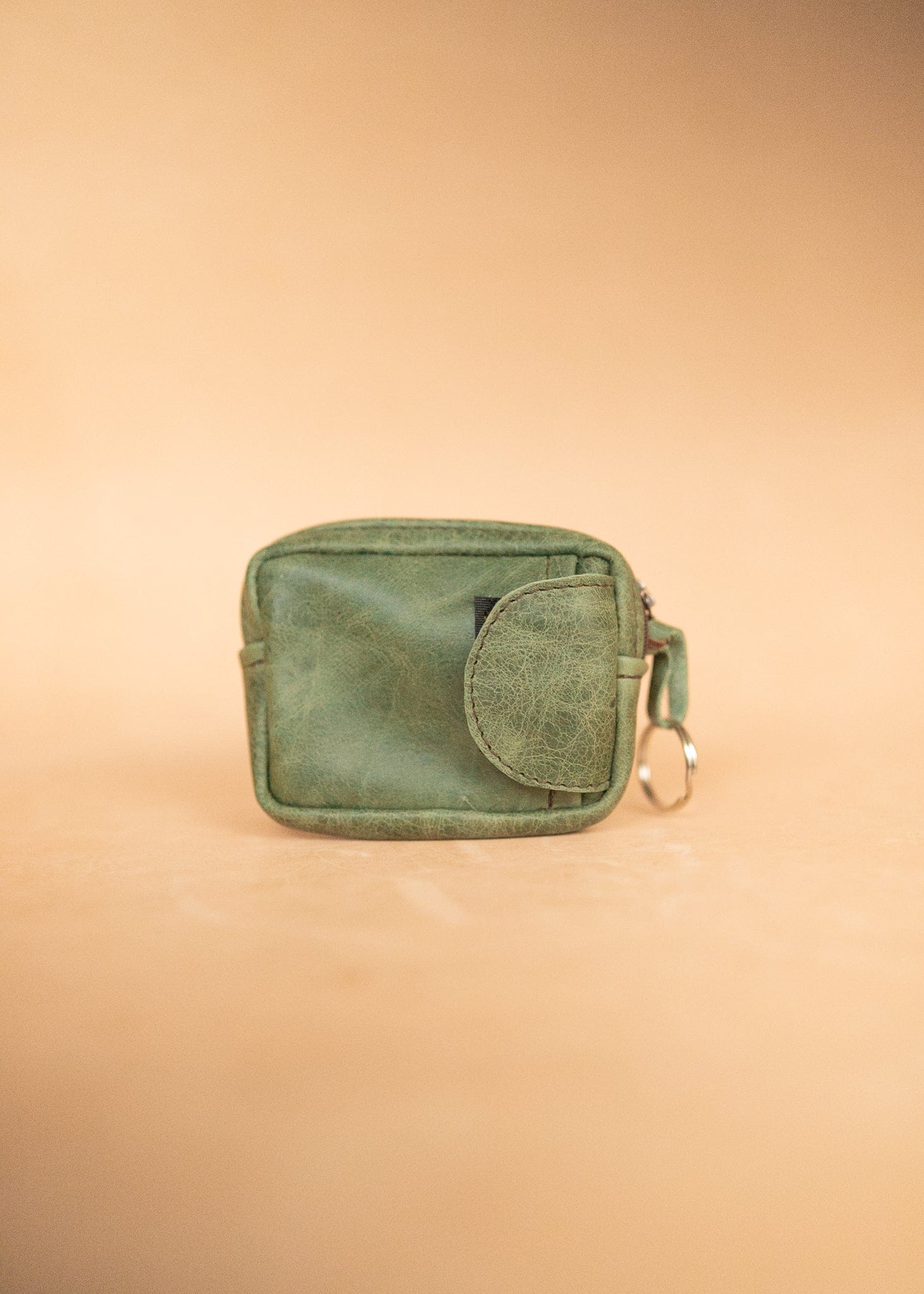 The Real McCaul Coin Purse Key Case Card Holder Wallet - Cowhide Australian Made Australian Owned Tri-Pocket Leather Pouch 