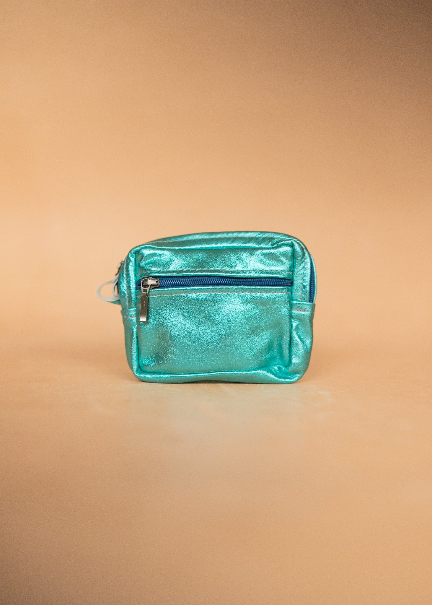 The Real McCaul Coin Purse Key Case Card Holder Wallet - Kangaroo - Metallic Australian Made Australian Owned Tri-Pocket Leather Pouch 