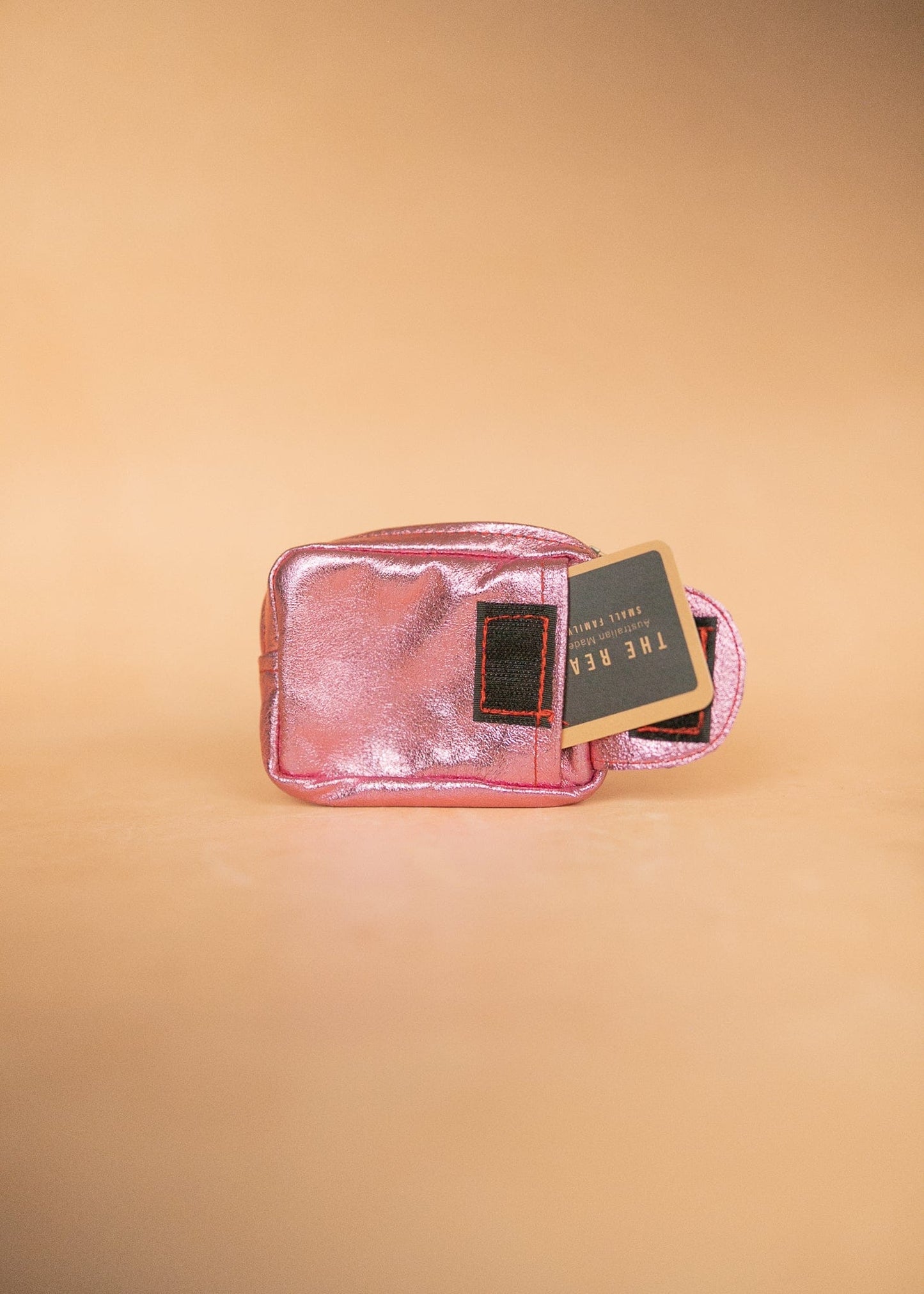 The Real McCaul Coin Purse Key Case Card Holder Wallet - Kangaroo - Metallic Australian Made Australian Owned Tri-Pocket Leather Pouch 