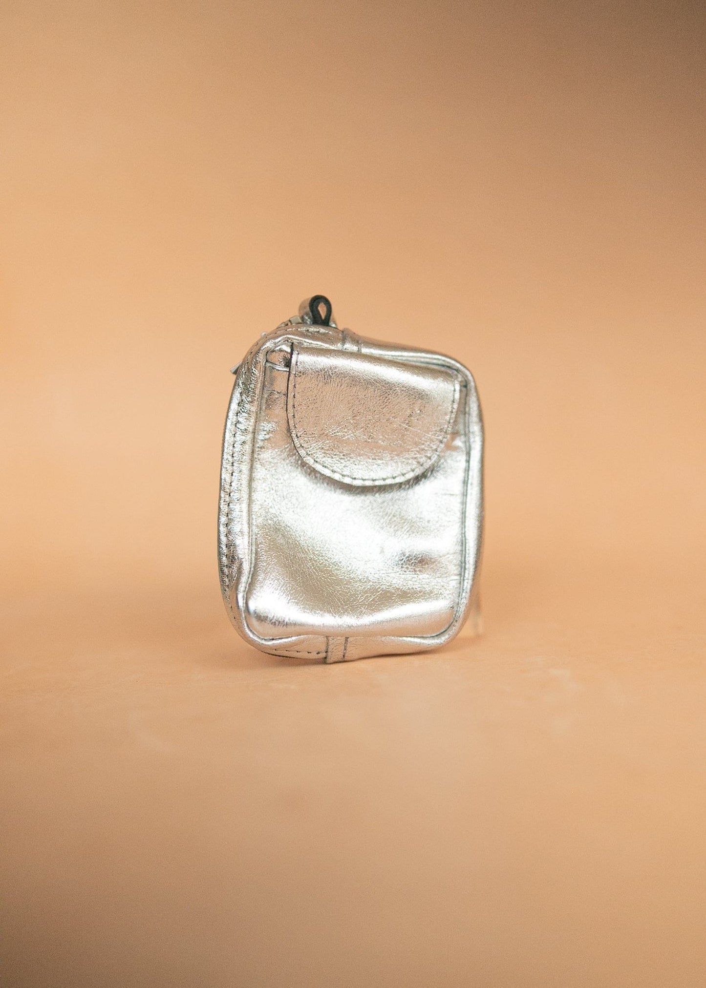 The Real McCaul Coin Purse Key Case Card Holder Wallet - Kangaroo - Metallic Australian Made Australian Owned Tri-Pocket Leather Pouch 