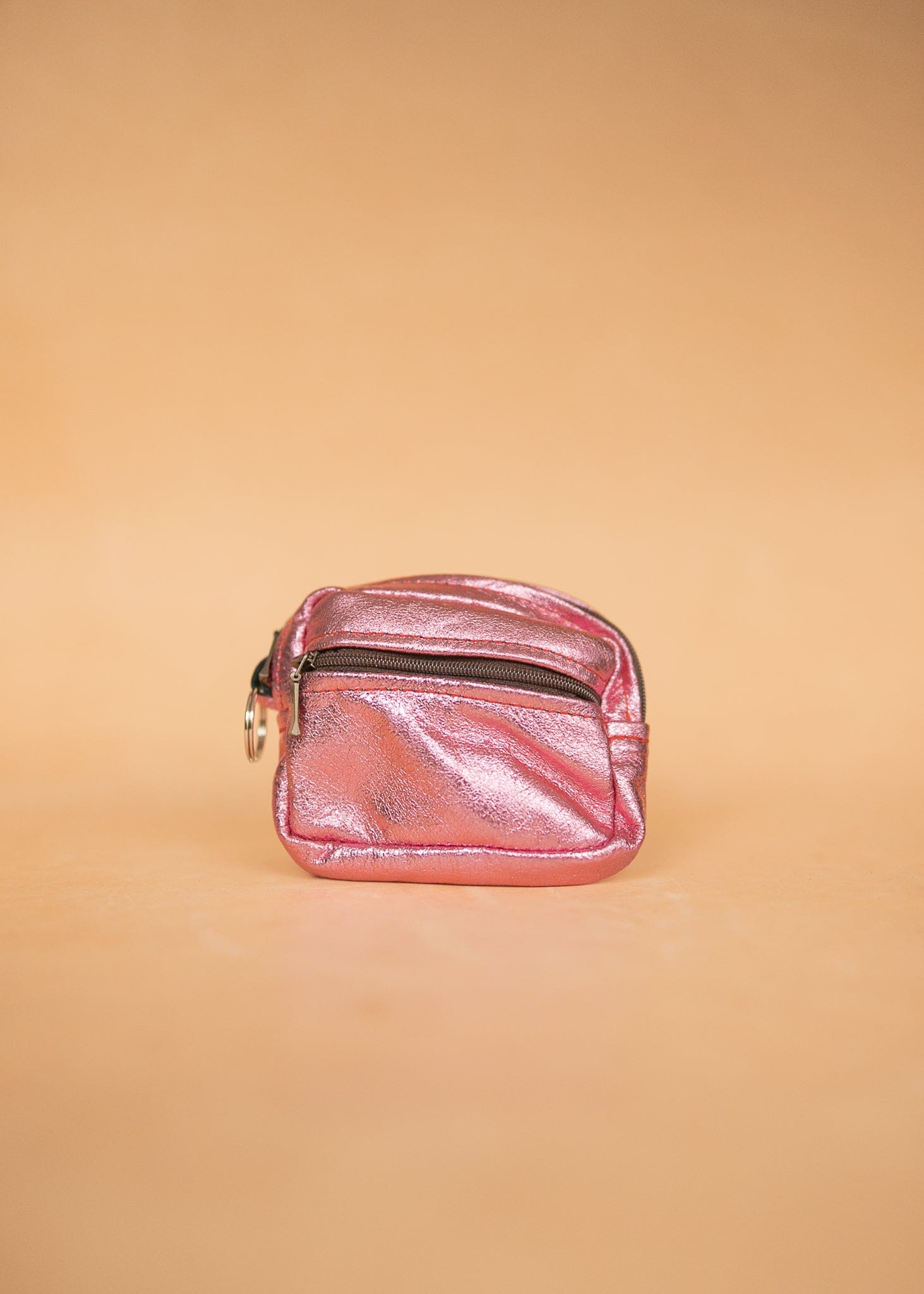 The Real McCaul Coin Purse Key Case Card Holder Wallet - Kangaroo - Metallic Australian Made Australian Owned Tri-Pocket Leather Pouch 