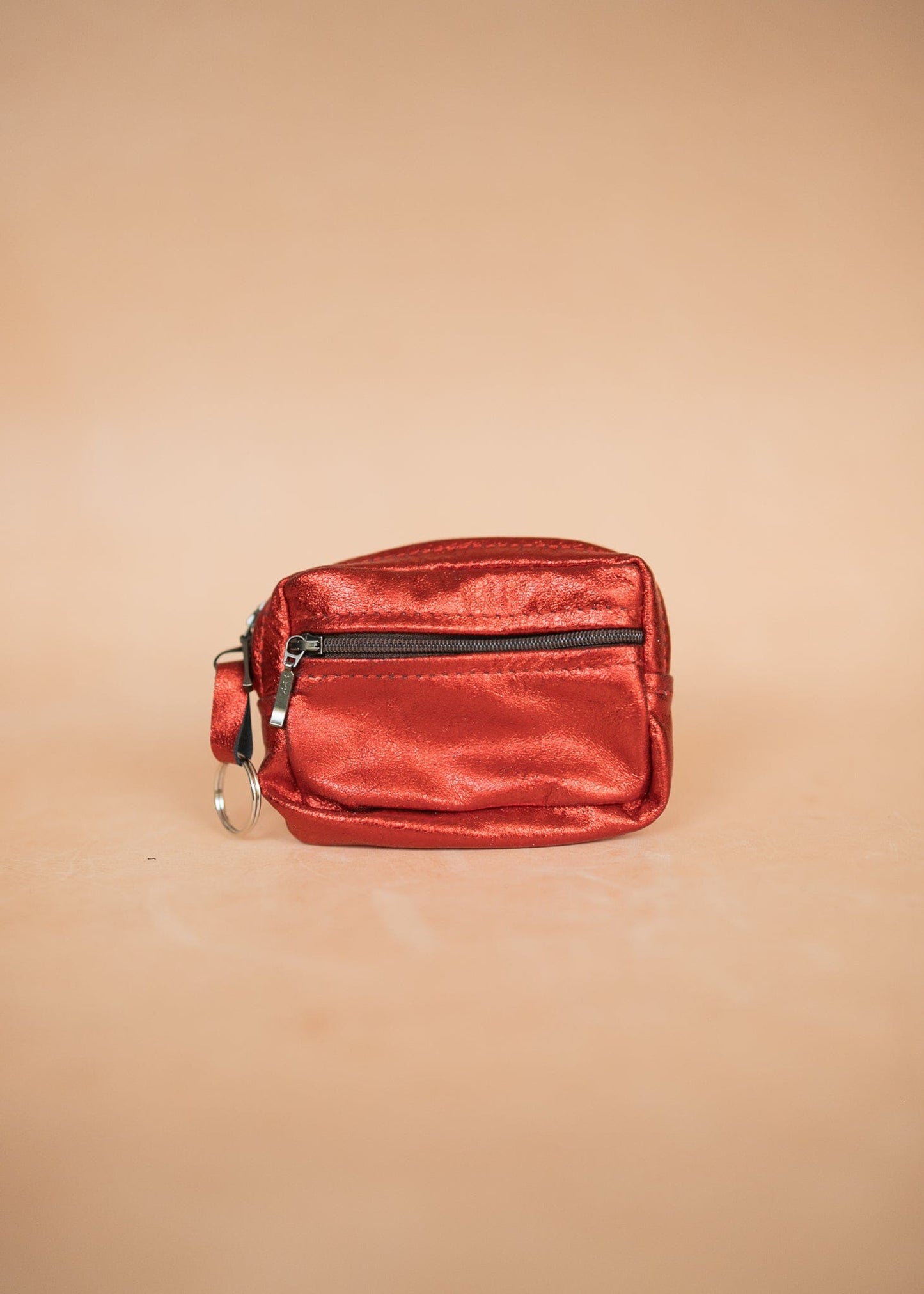 The Real McCaul Coin Purse Key Case Card Holder Wallet - Kangaroo - Metallic Australian Made Australian Owned Tri-Pocket Leather Pouch 