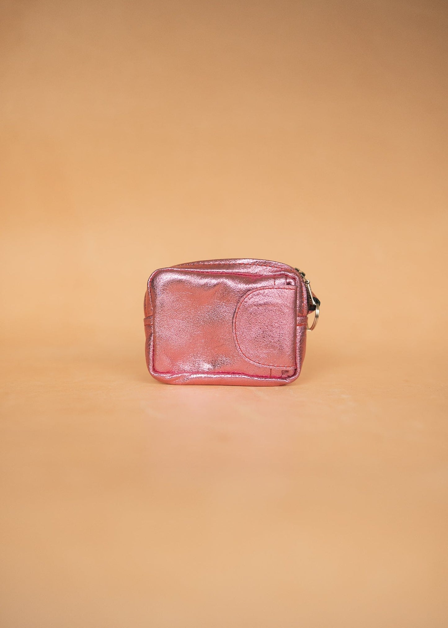 The Real McCaul Coin Purse Key Case Card Holder Wallet - Kangaroo - Metallic Australian Made Australian Owned Tri-Pocket Leather Pouch 