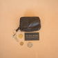 The Real McCaul Coin Purse Key Case Card Holder Wallet - Kangaroo Australian Made Australian Owned Tri-Pocket Leather Pouch 