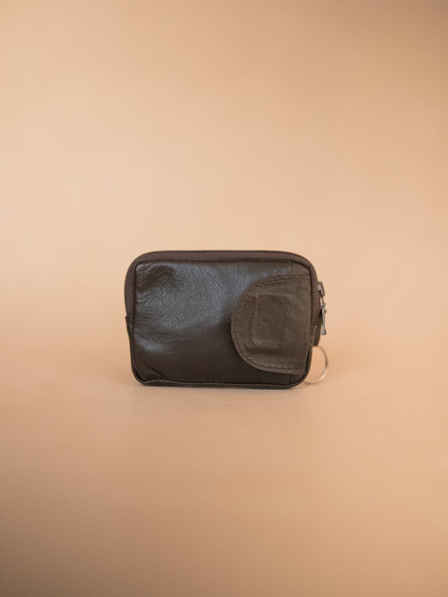 The Real McCaul Coin Purse Key Case Card Holder Wallet - Kangaroo Australian Made Australian Owned Tri-Pocket Leather Pouch 