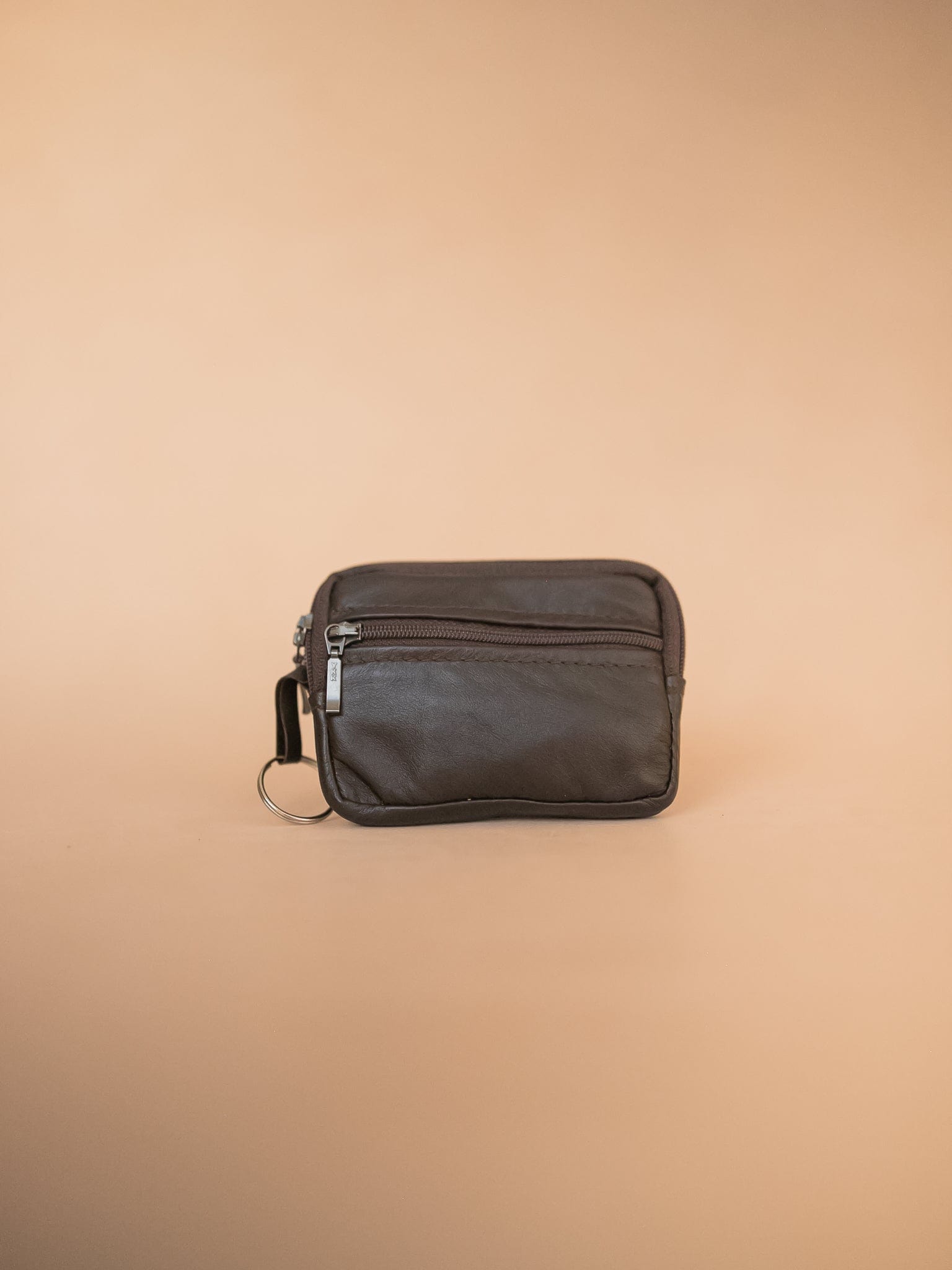 The Real McCaul Coin Purse Key Case Card Holder Wallet - Kangaroo Australian Made Australian Owned Tri-Pocket Leather Pouch 