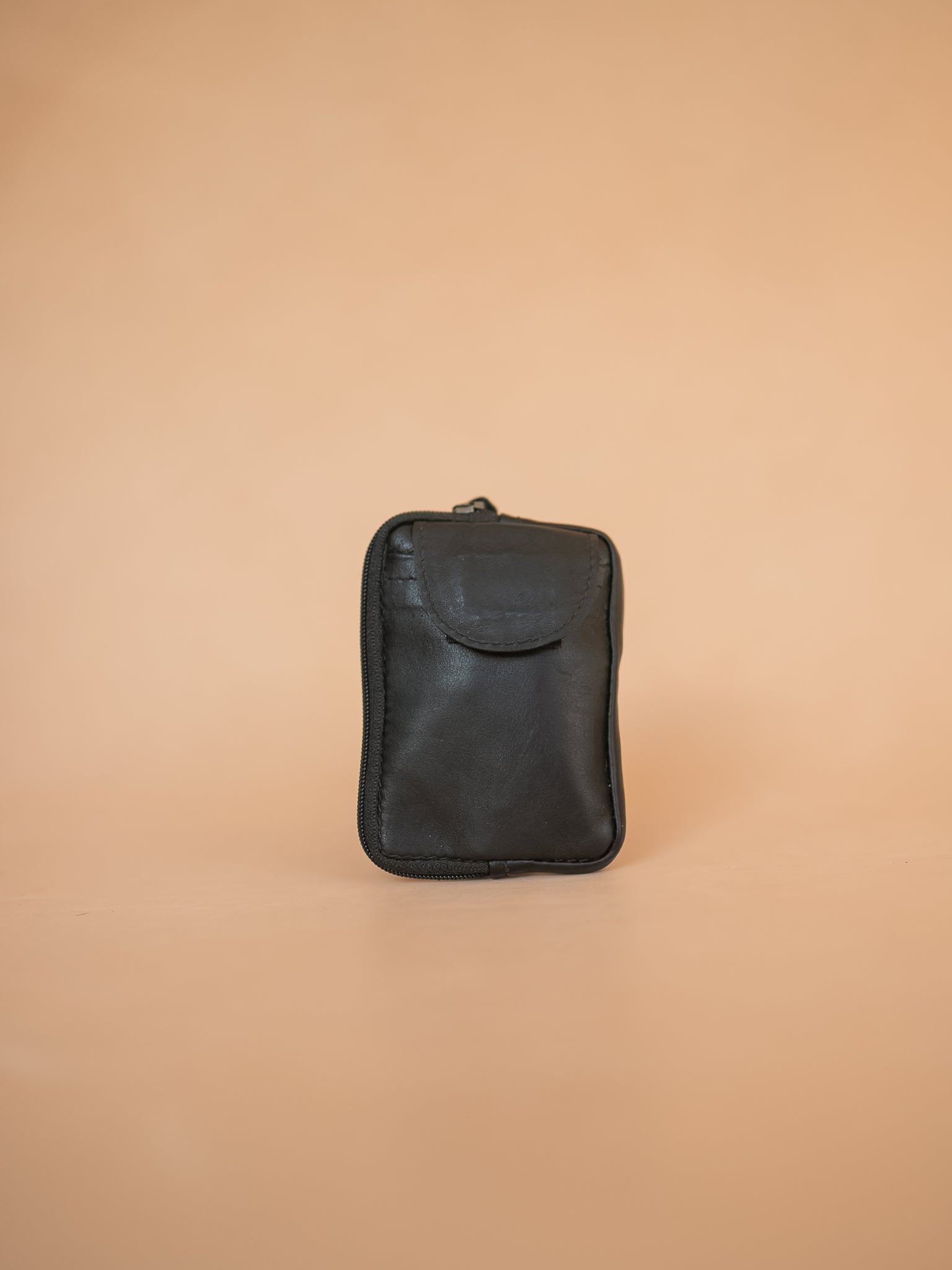The Real McCaul Coin Purse Key Case Card Holder Wallet - Kangaroo Australian Made Australian Owned Tri-Pocket Leather Pouch 