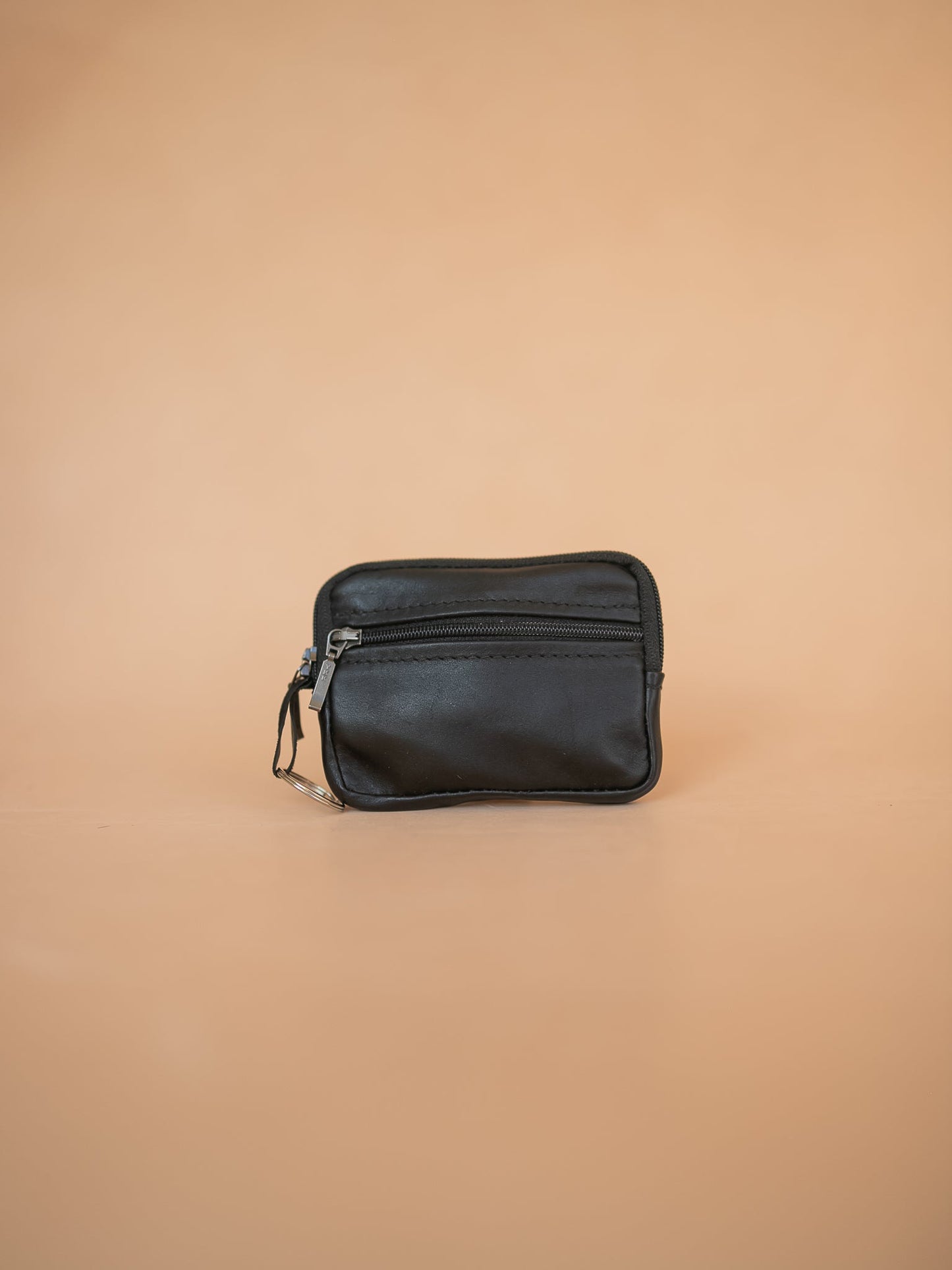 The Real McCaul Coin Purse Key Case Card Holder Wallet - Kangaroo Australian Made Australian Owned Tri-Pocket Leather Pouch 
